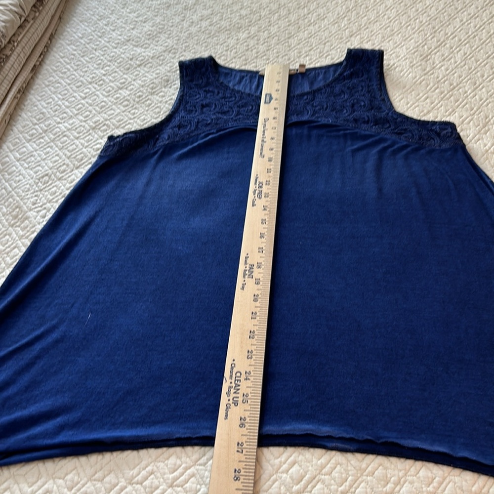 Soft Surroundings sleeveless tops with lace like fabric yoke. Set of two. L - Picture 7 of 9